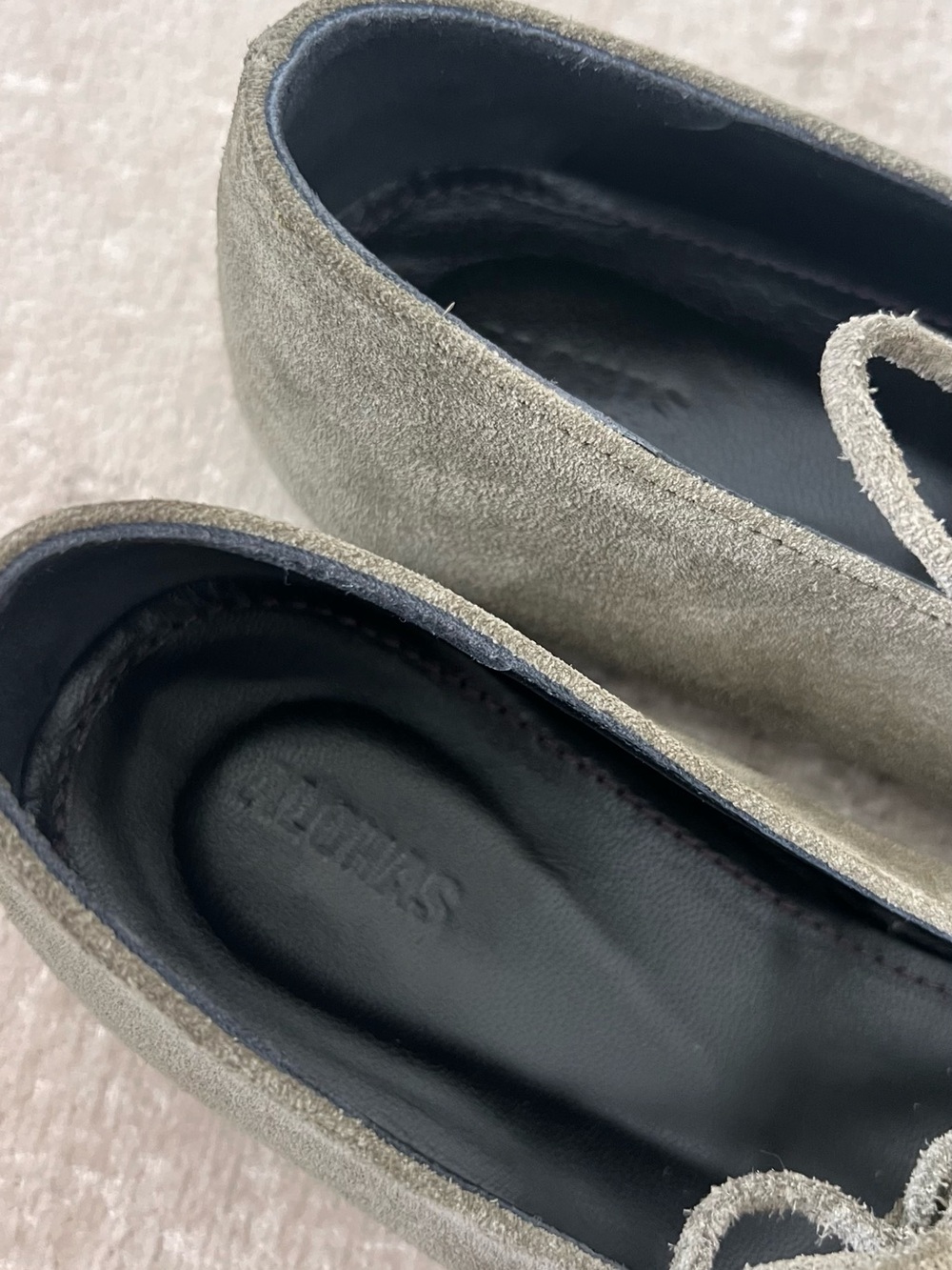 Alohas Sway Suede Khaki Leather Ballet Flats - Picture 7 of 7